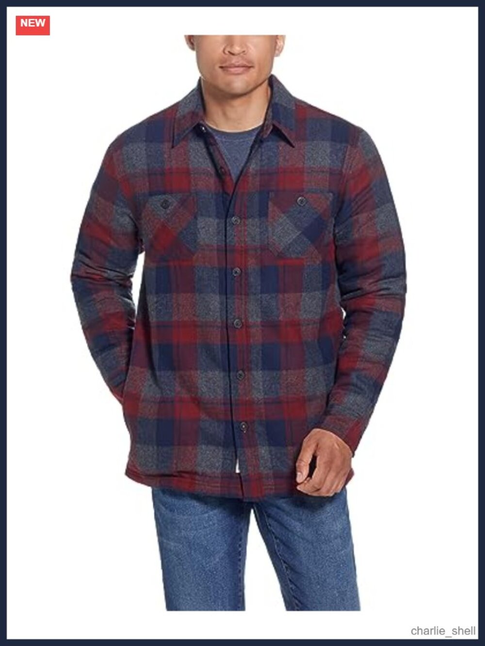 Sherpa Lined Plaid Flannel Jacket Men's Heavyweight Long Sleeve Button Down